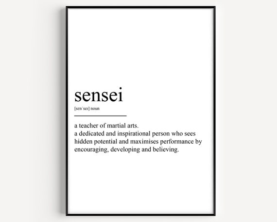 Sensei Definition Typography Art Print