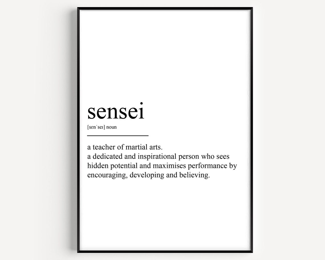 Sensei Definition Typography Art Print
