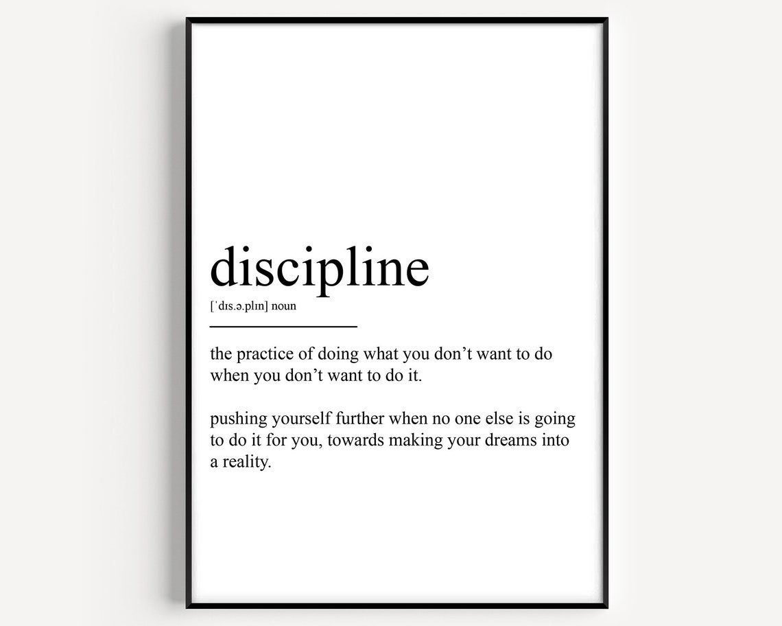 Discipline Definition Art Print