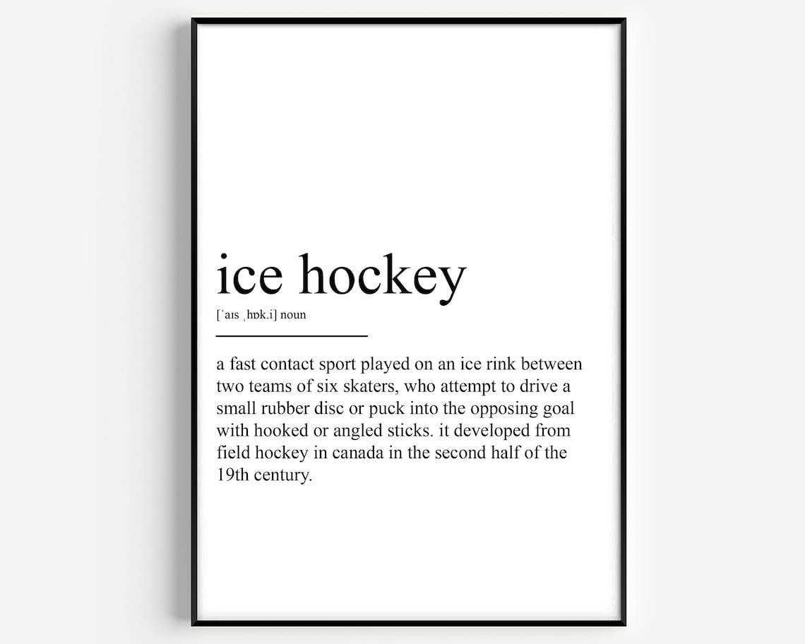 Ice Hockey Definition Art Print