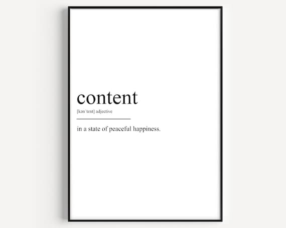 Content Definition Poster Print