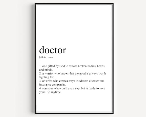 Doctor Definition Typography Art Print