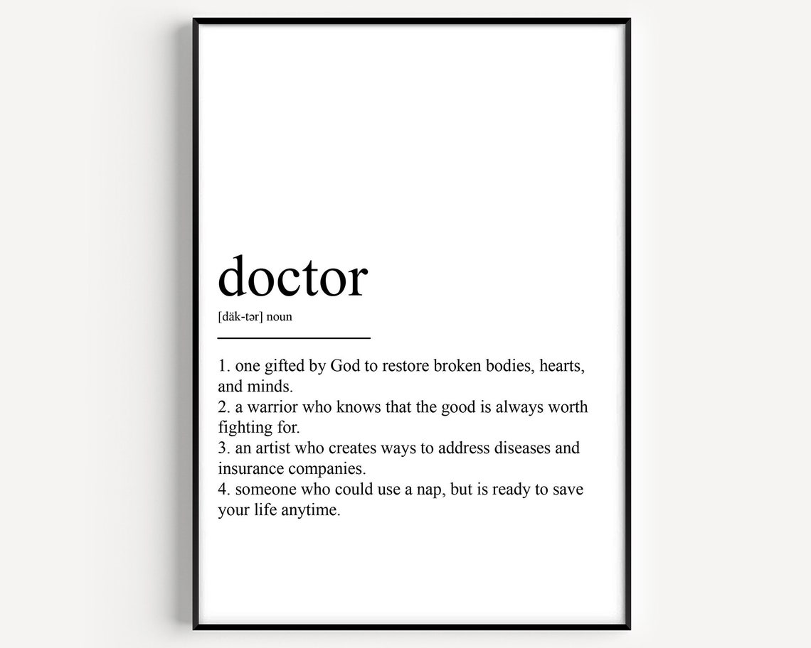 Doctor Definition Typography Art Print