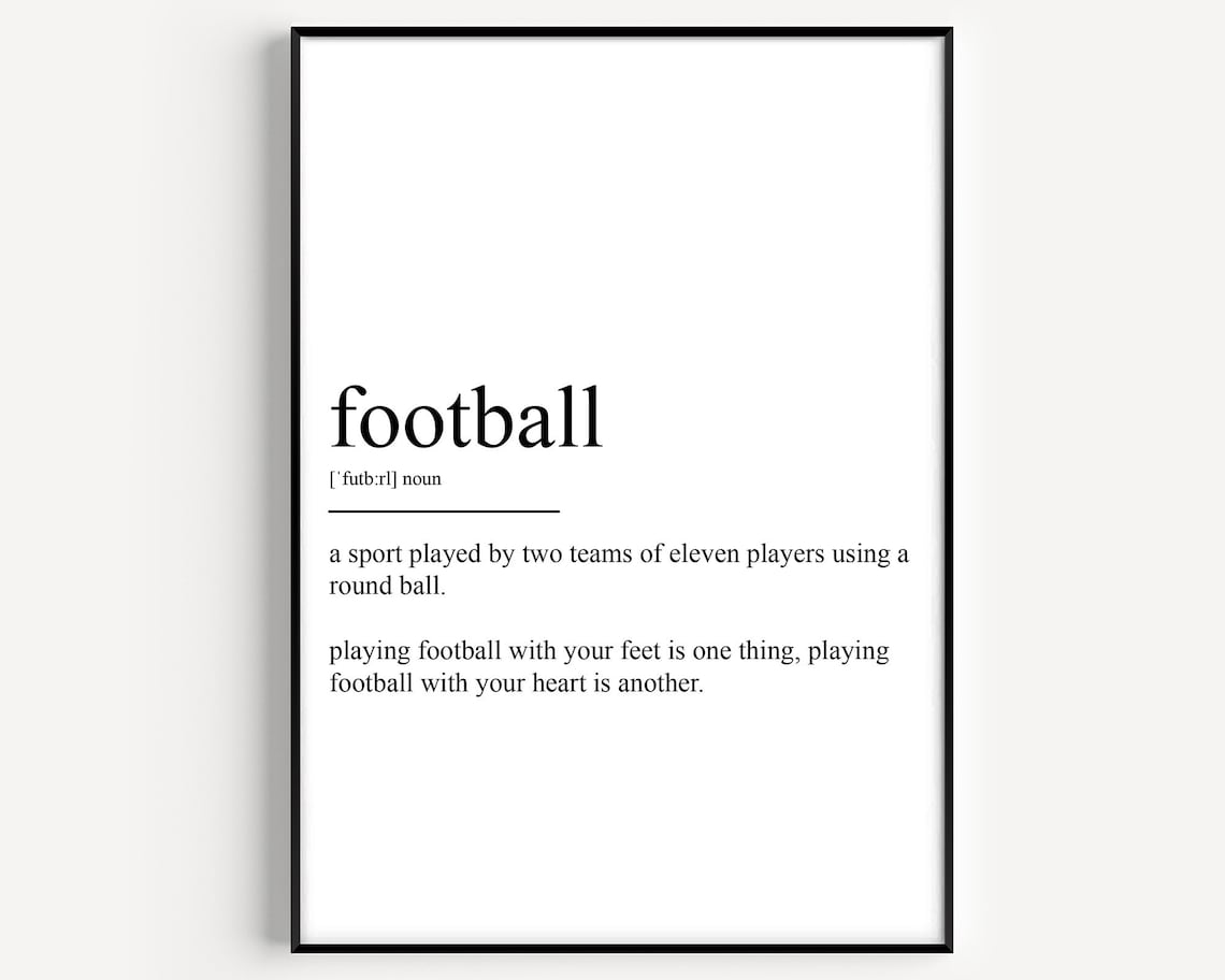 Football Definition Art Print, Sports Room Decor