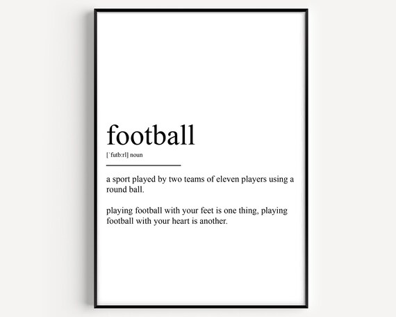 Football Definition Art Print, Sports Room Decor