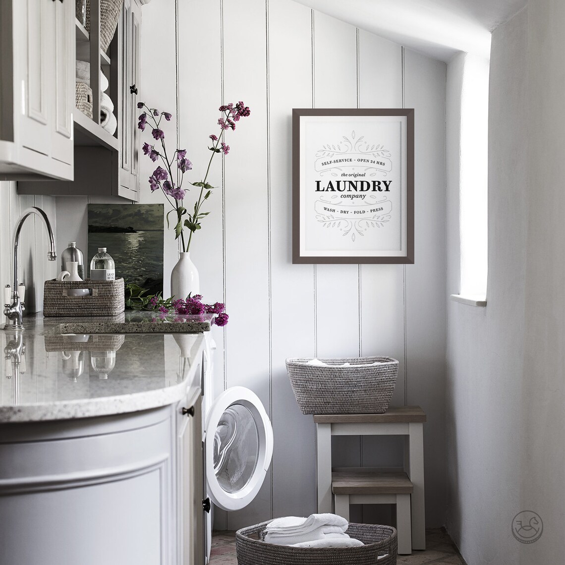 Vintage Laundry Typography Print, Laundry Sign - Image 2