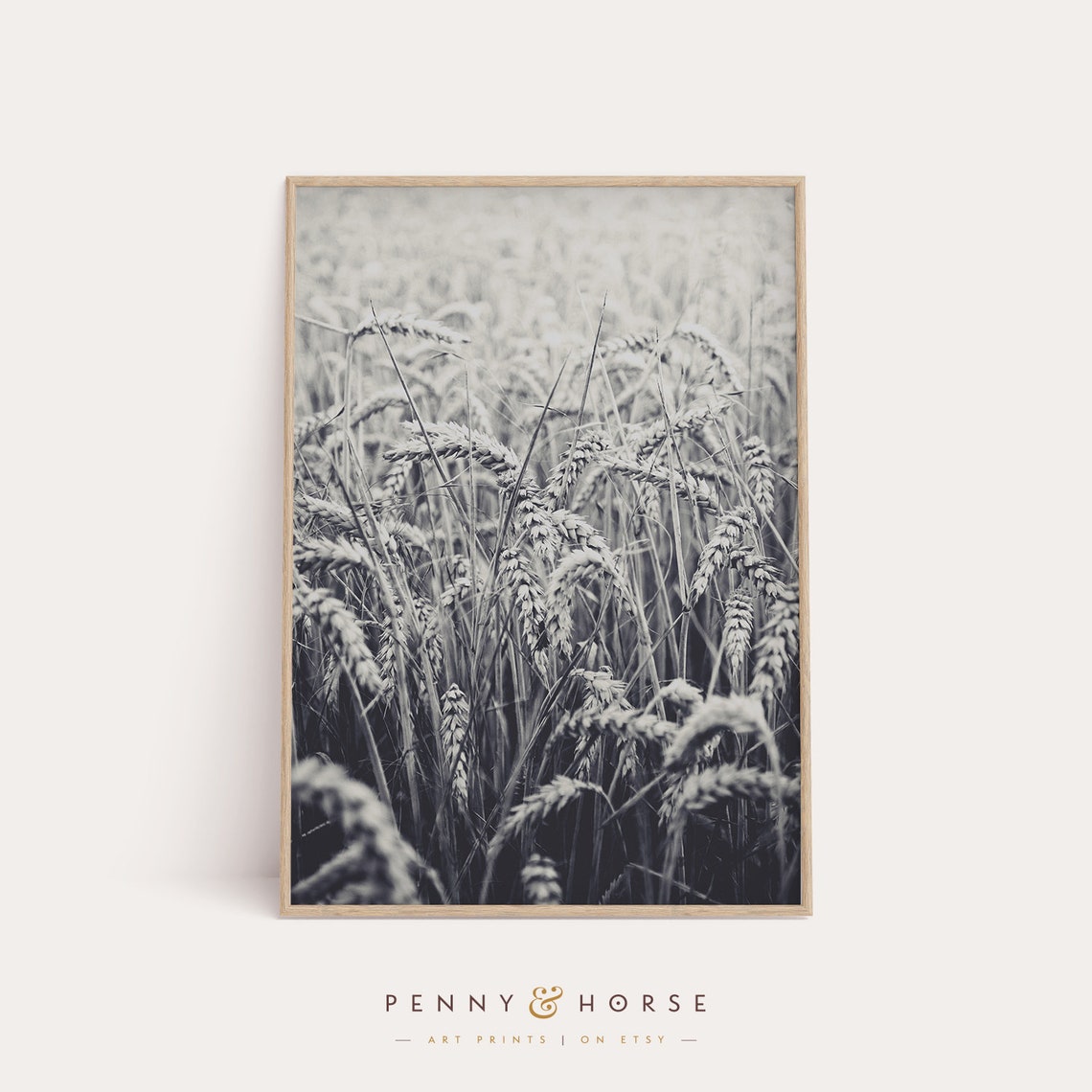 Black and White Wheat Field Fine Art Photography Landscape Poster - Image 4