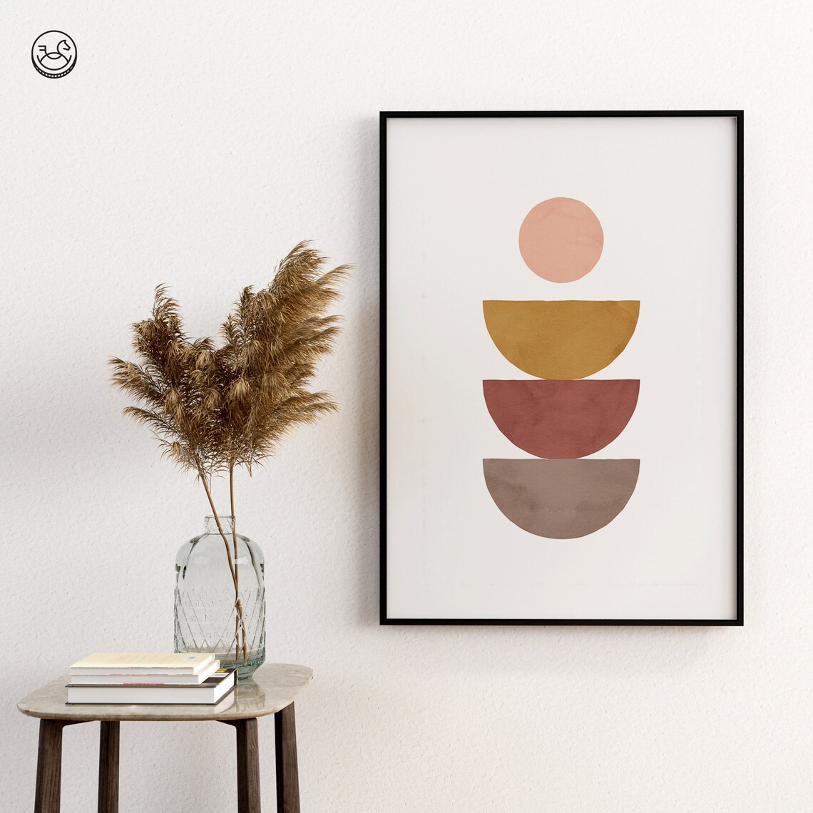 Geometric Circles Print Nordic Boho Shapes Neutral Warm Wall Art Muted Home Decor Abstract Print Modern Art - Image 3
