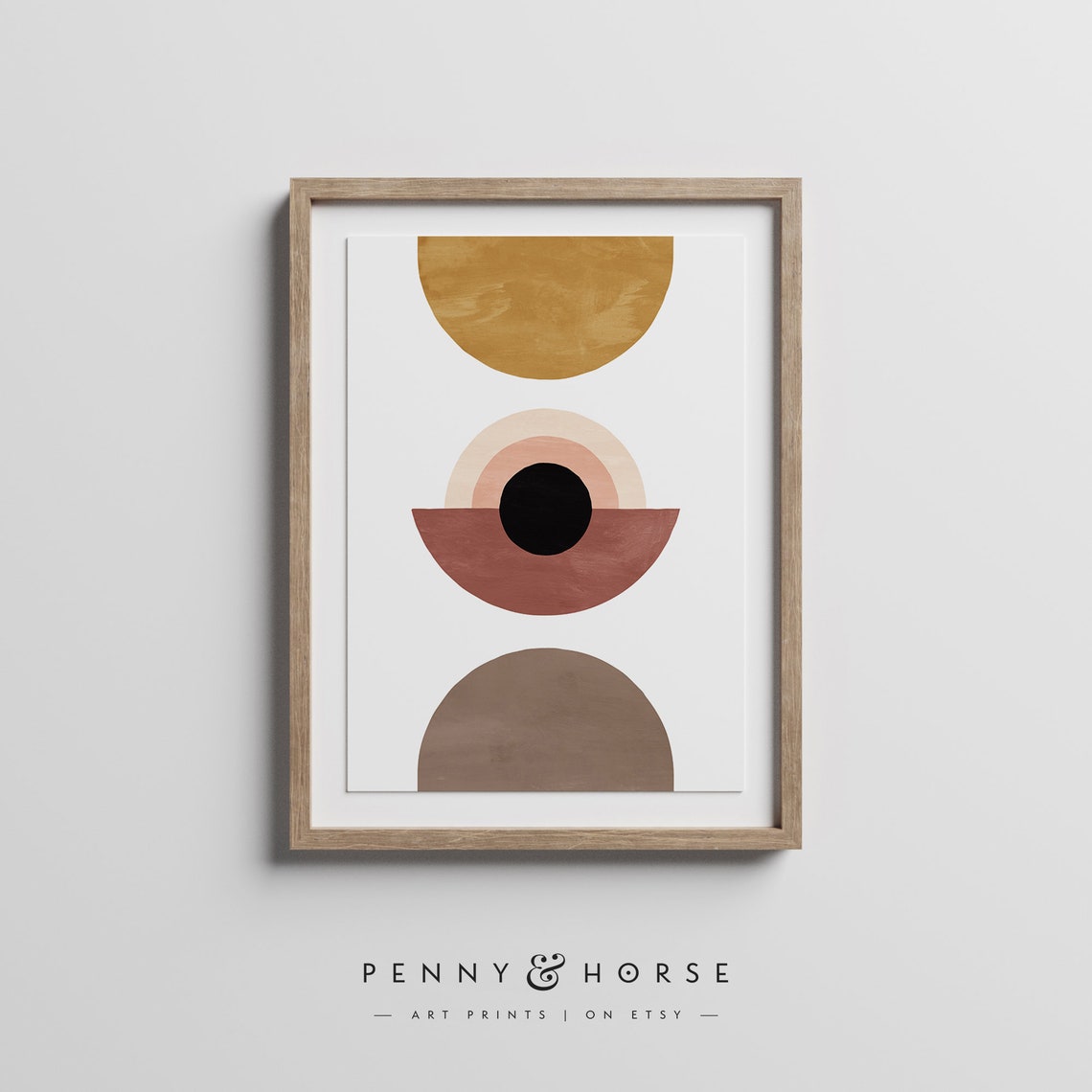 Boho Minimal Circles Abstract Muted Earth Tones Geometric Print - Image 3