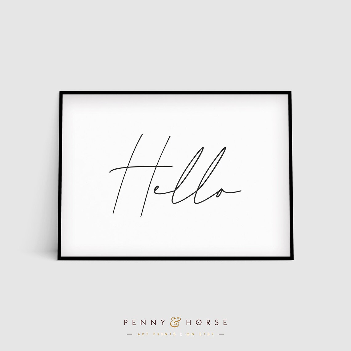 Hello Minimalist Typography Art Print, Scandinavian