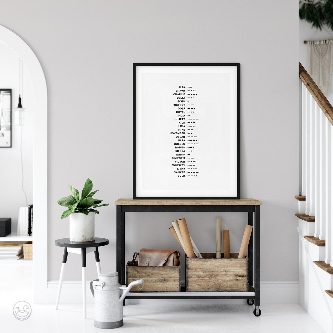 NATO Phonetic Alphabet and Morse Code Minimalist Typography Poster - Image 3