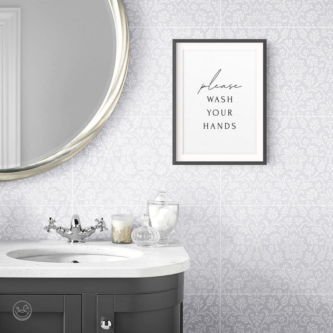 Wash Your Hands Bathroom Print, Guest Bath Decor - Image 2