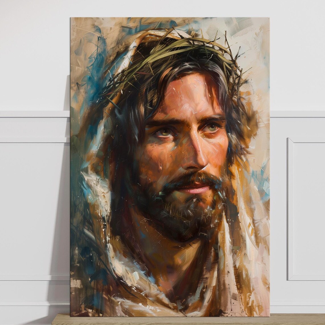 Jesus Christ Portrait Art Print, Christian Decor