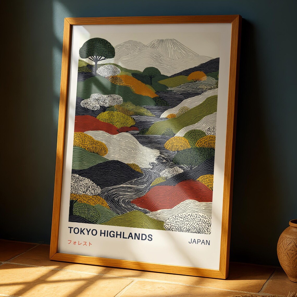 Tokyo Mountains - Japandi Nature Art Print