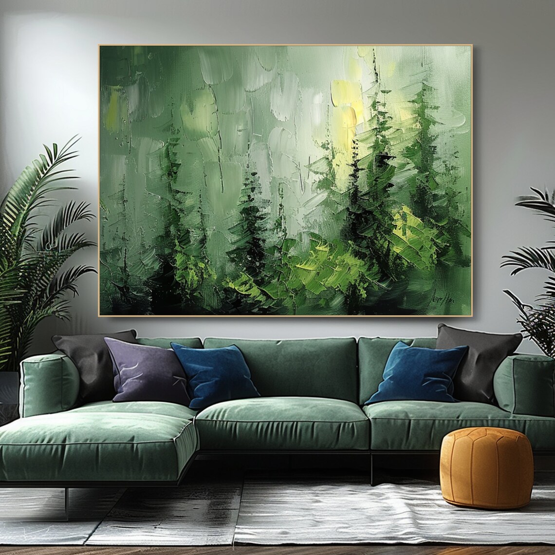 Forest Oil Painting, Impasto Tree Textured Art Print - Image 4