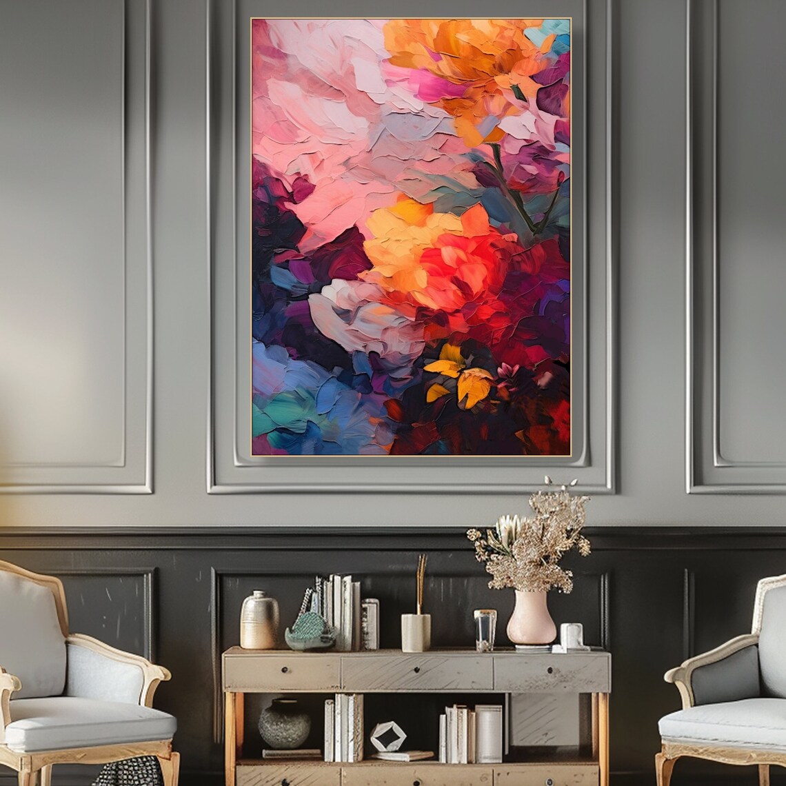 Abstract Floral Blossoms, Impressionist Art Print - Image 4