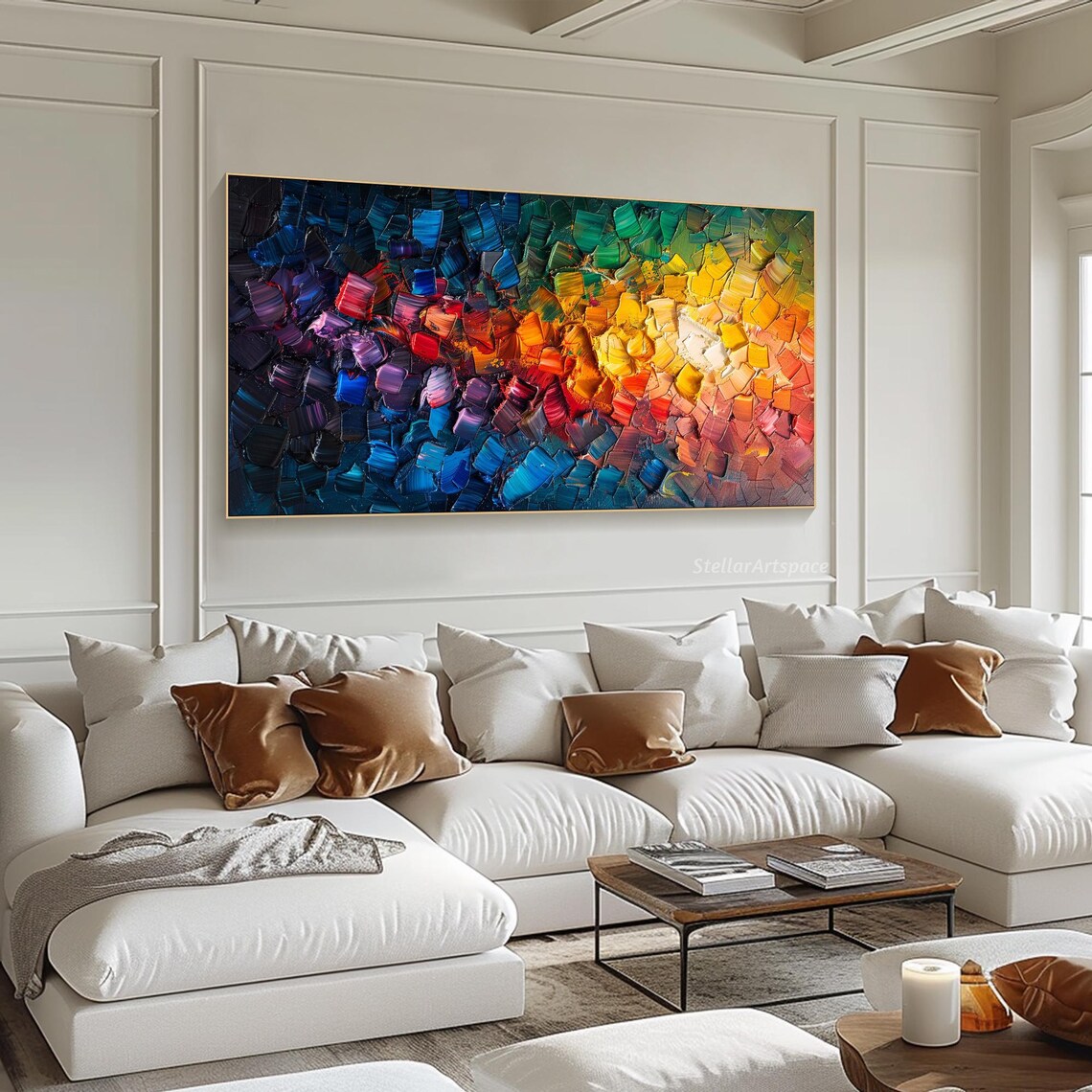 Abstract Impasto Art Print, Multicolored Modern Expressionist - Image 2