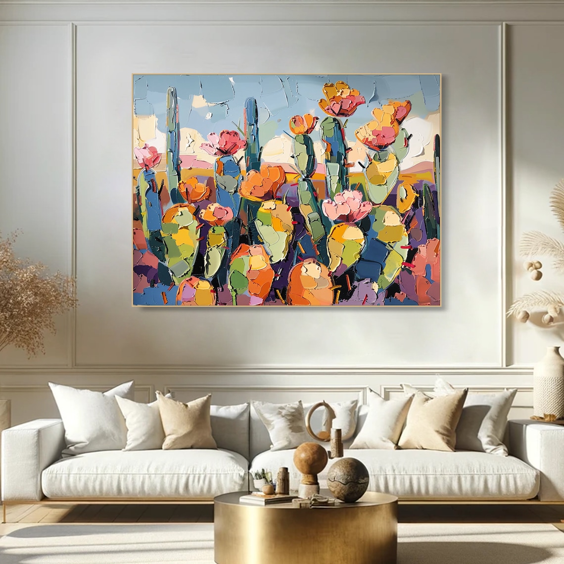 Abstract Cactus Flower Painting, Modern Wall Art Print - Image 4