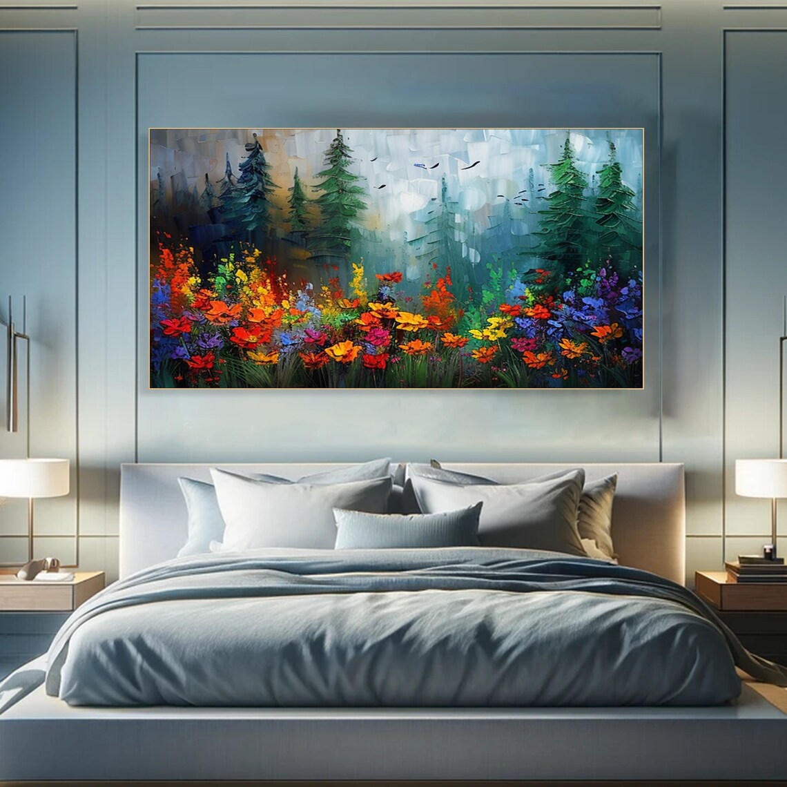 Colorful Forest Tree Art Print, Contemporary Landscape - Image 6