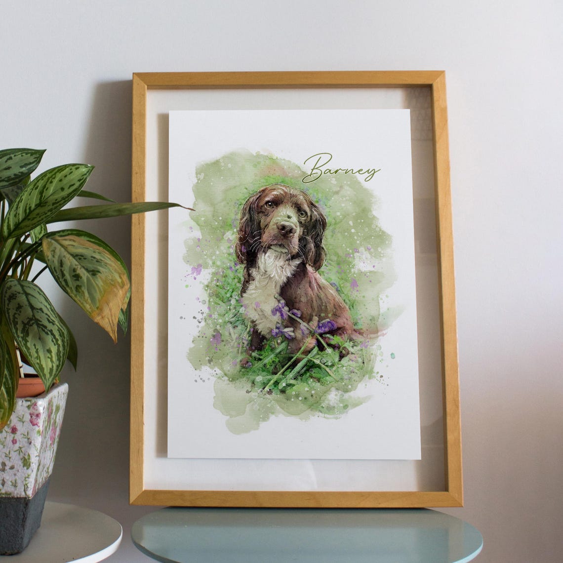 Poppy Cocker Spaniel Watercolor Portrait Red Collar Dog Art Print - Image 4