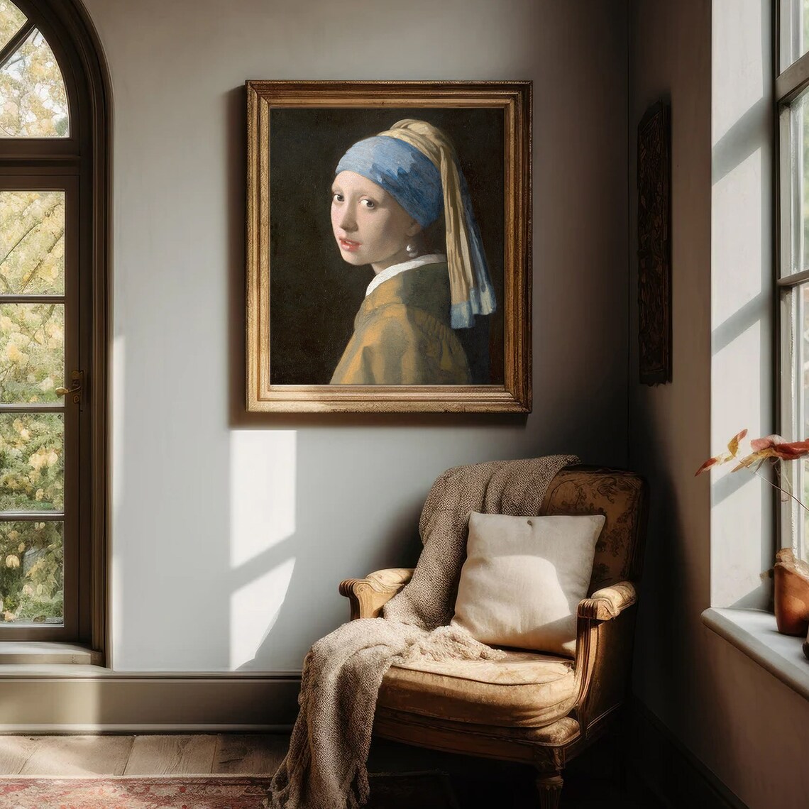 Antique Woman Portrait Painting Girl With A Pearl Earring Vintage Famous Wall Art Print Dutch Baroque Decor - Image 4