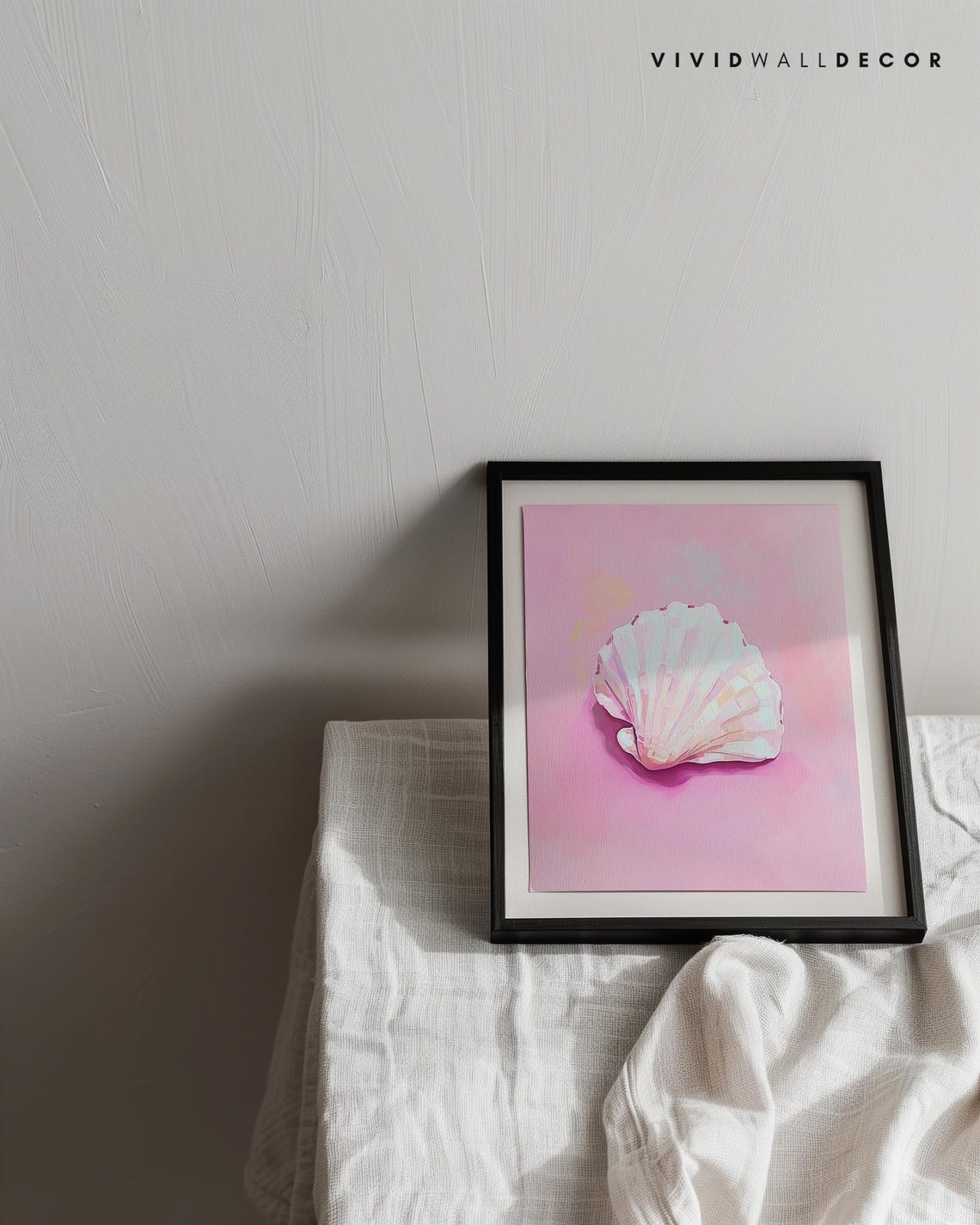 Pearly Pink Seashell on a Blush Background Coastal Decor Poster - Image 3