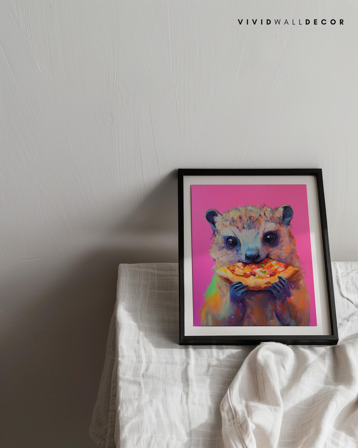 Pizza Party Hyrax, Colorful Maximalist Art Print - Image 3