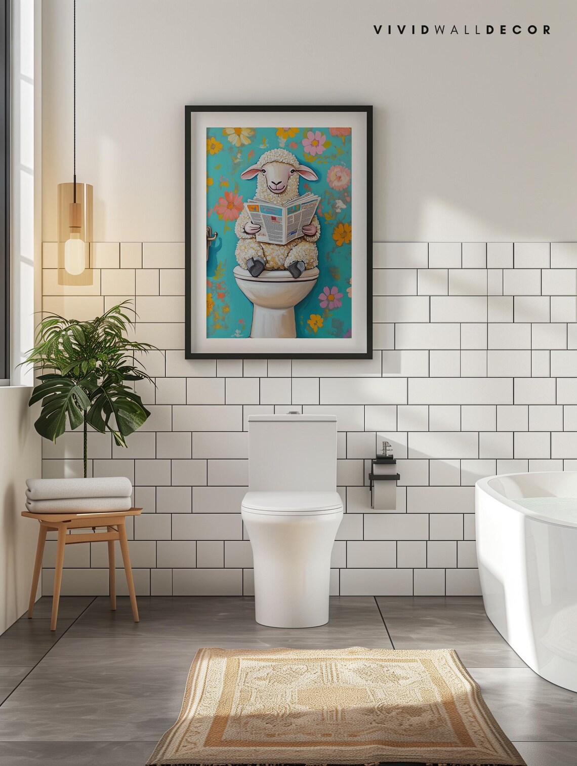 Sheep Bathroom Art Print, Funny Farmhouse Decor - Image 4