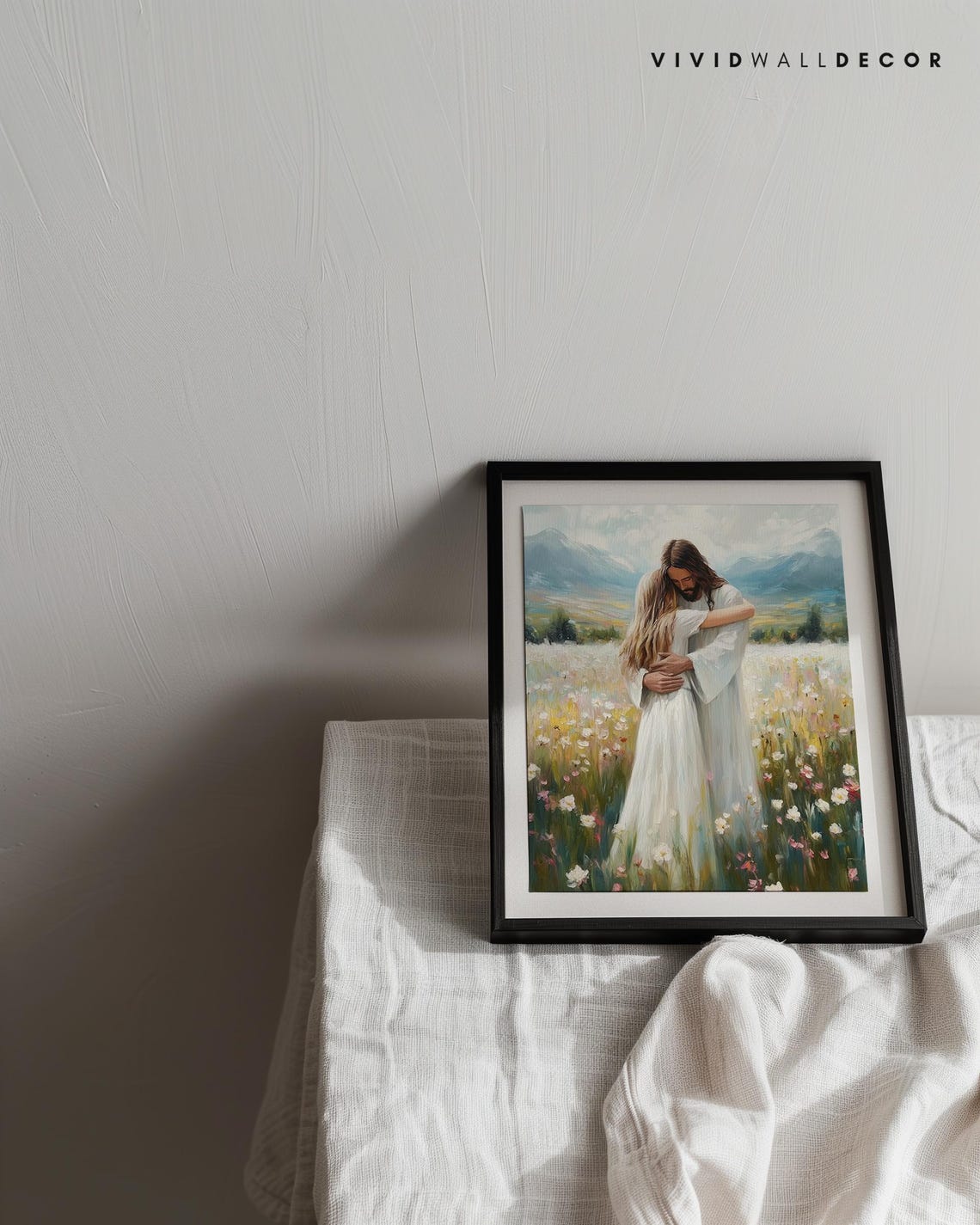 Jesus Hugging Girl Print Modern Christian Art Bible Verse Art Picture Of Jesus Faith Wall Art Lds Prints Bible Art Christian Gift - Image 3