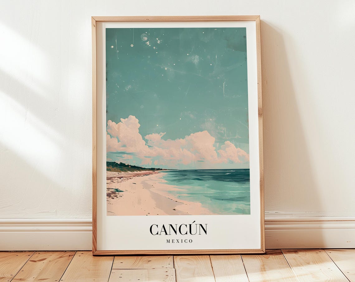 Cancun Personalized Travel Poster, Mexico Wall Art