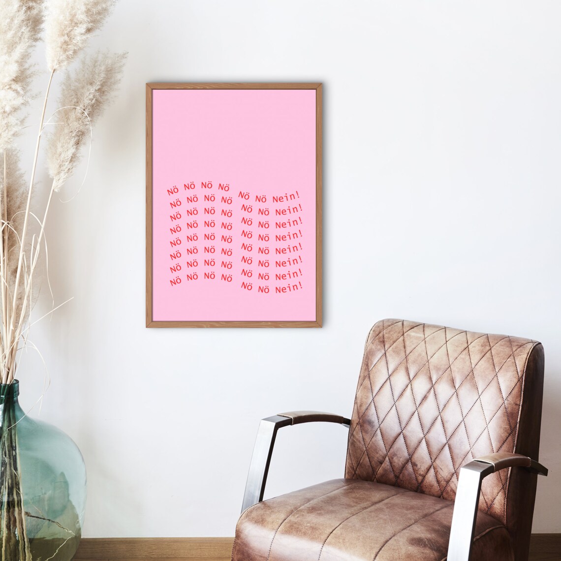 No No No No Funny Poster For Home A4 A5 Print Red Pink Decor Mural File - Image 2