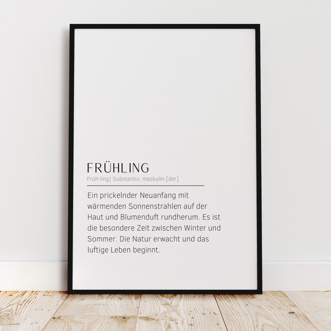 Spring Definition Poster, Seasonal Wall Art Print