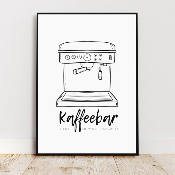 Coffee Art Kitchen Decor, Funny Foodie Poster