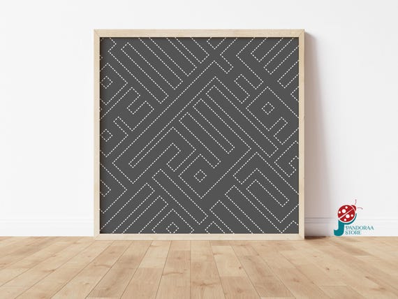Grey Modern Geometric Wall Art I Minimalist Boho Line Wall Decor Poster I Living Room Gift Jpg Home Decor Print