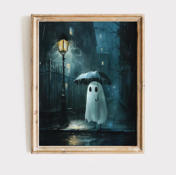 Ghost Painting Ghost Poster Top Sellers Halloween Wall Art Cute Halloween Indoor Decoration Ghost Popular Right Now