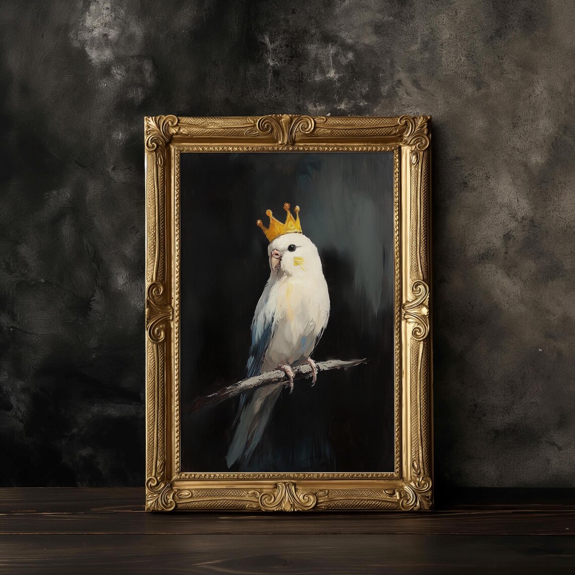 Budgie Art Poster, Dark Academia Bird Decor - Image 3