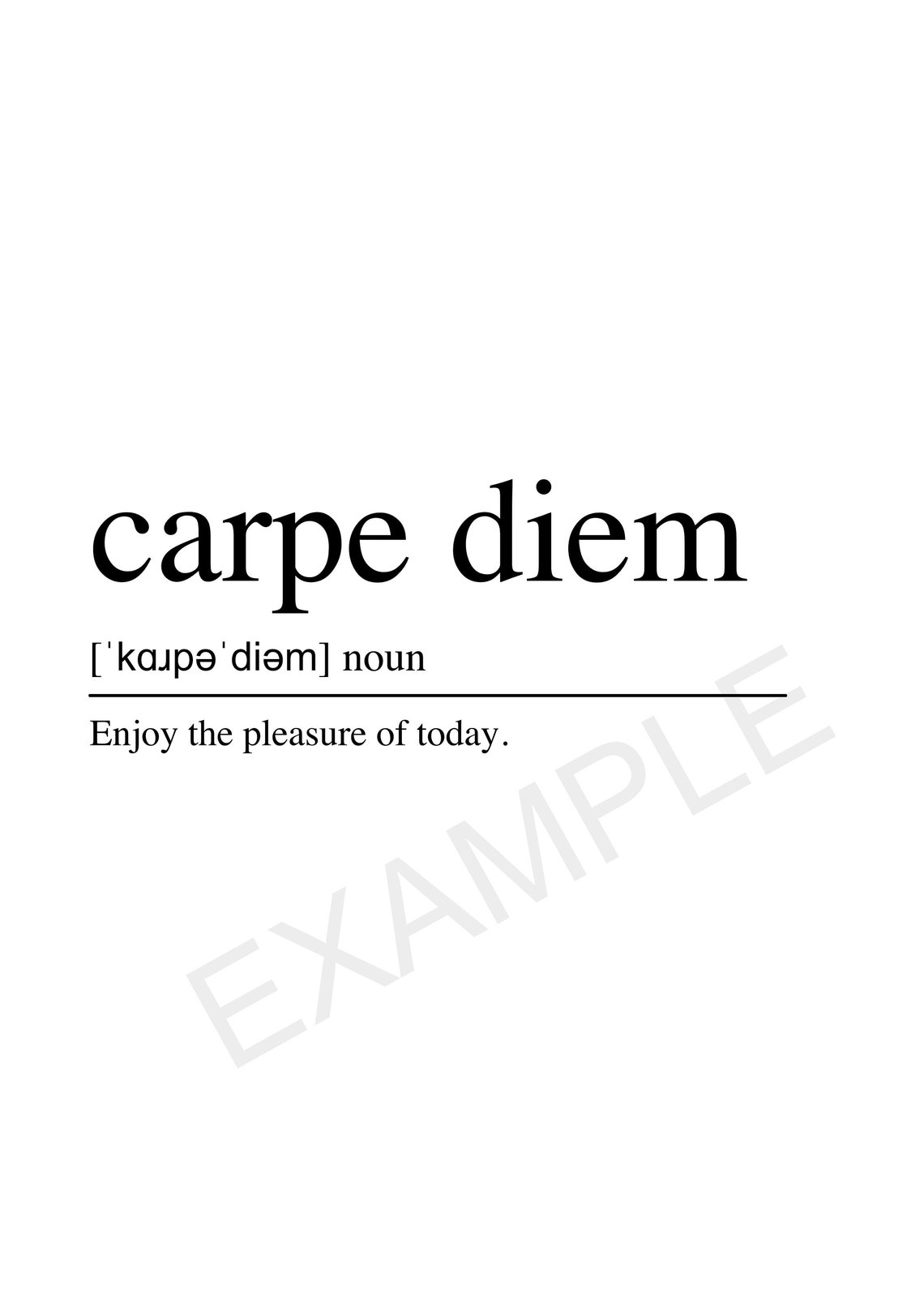 Carpe Diem Latin Quote Dictionary Definition Typography Poster - Image 2