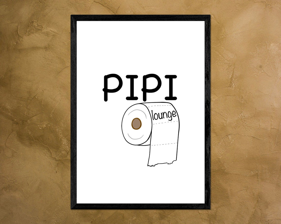 Pipi Lounge Funny Toilet Paper Roll Bathroom Humor Typography Poster