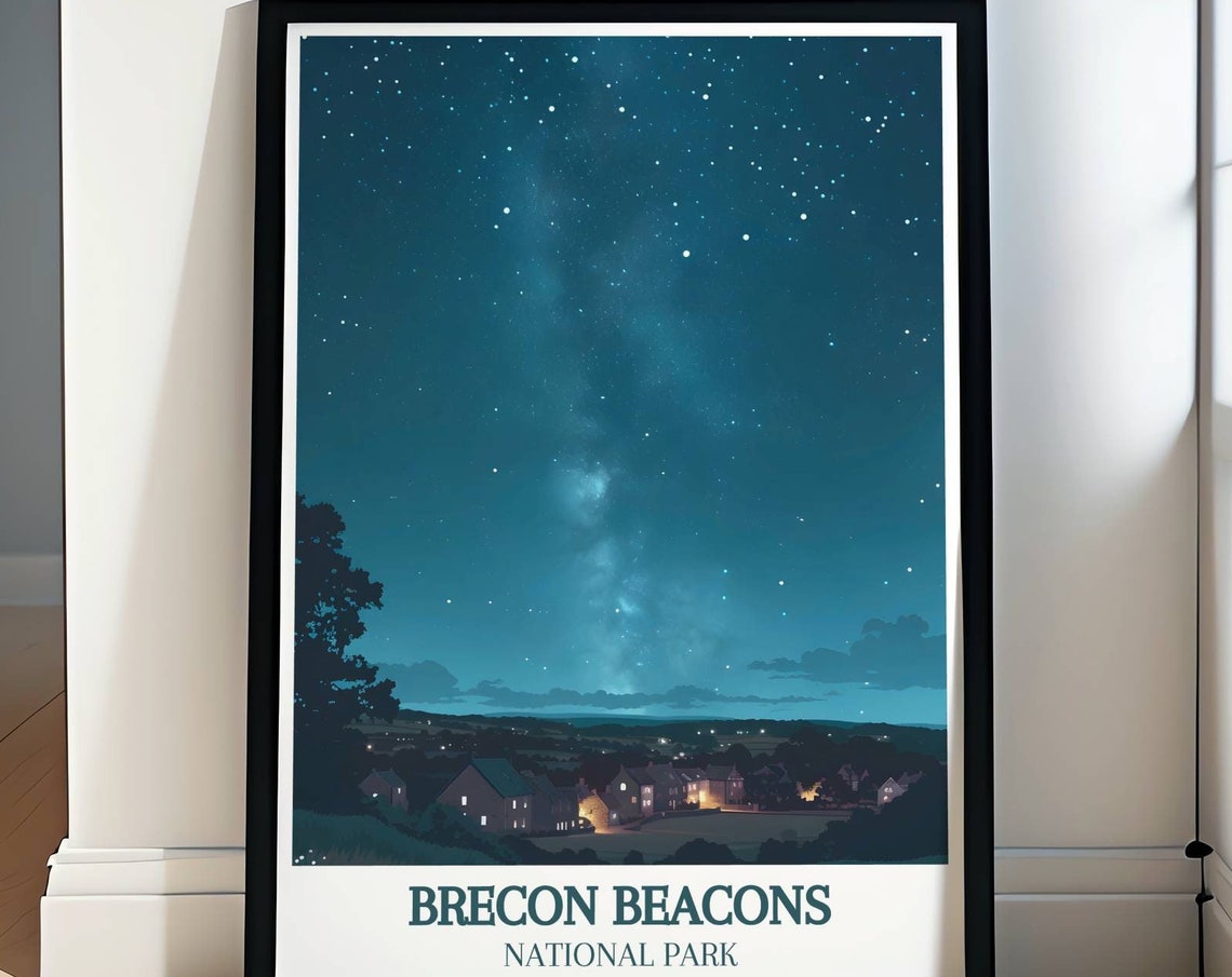 Brecon Beacons National Park Starry Night Sky Milky Way Poster
