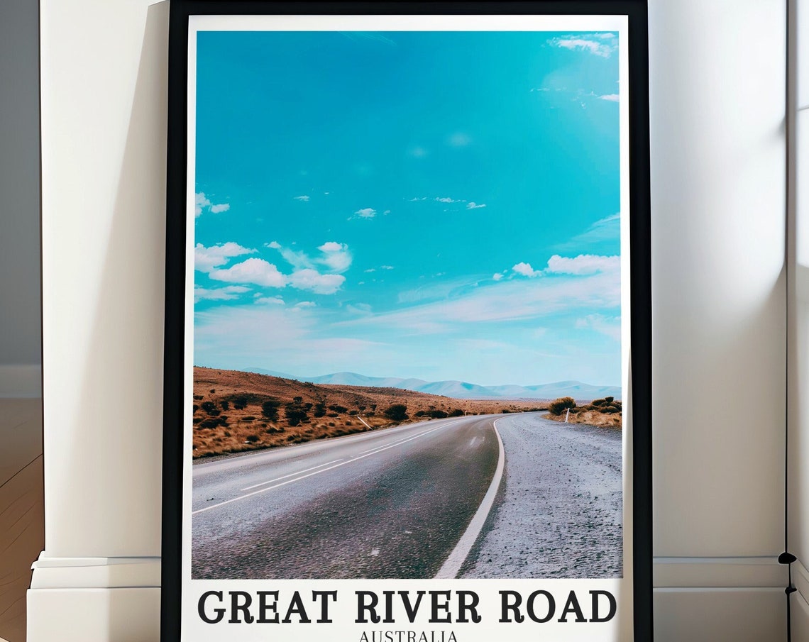 Great River Road Australia Outback Highway Scenic Travel Poster