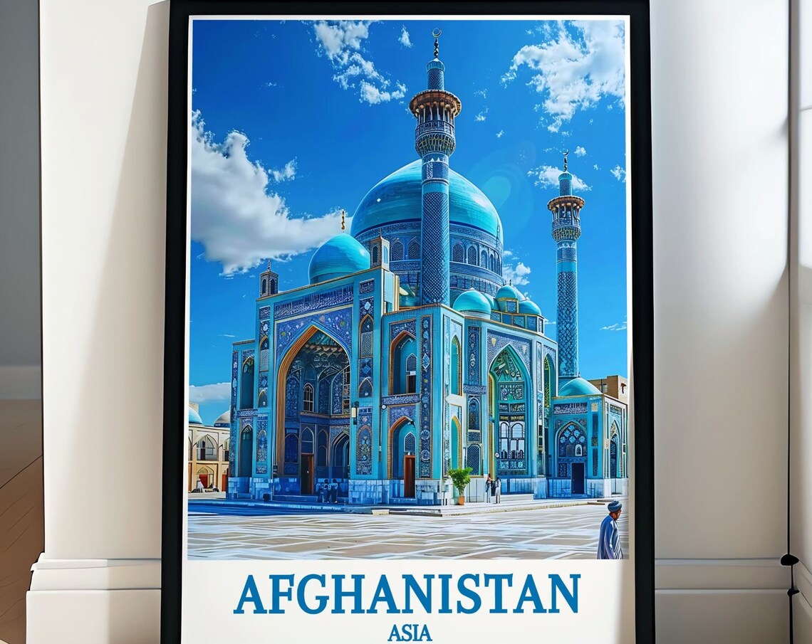 Afghanistan Travel Print, Blue Mosque In Mazaresharif