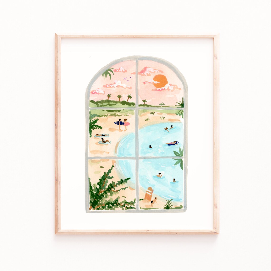Beach Window Print, Ocean Beach Decor Poster