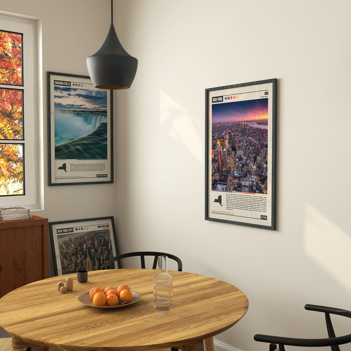 New York Empire State Manhattan Skyline Sunset Aerial View Poster - Image 6