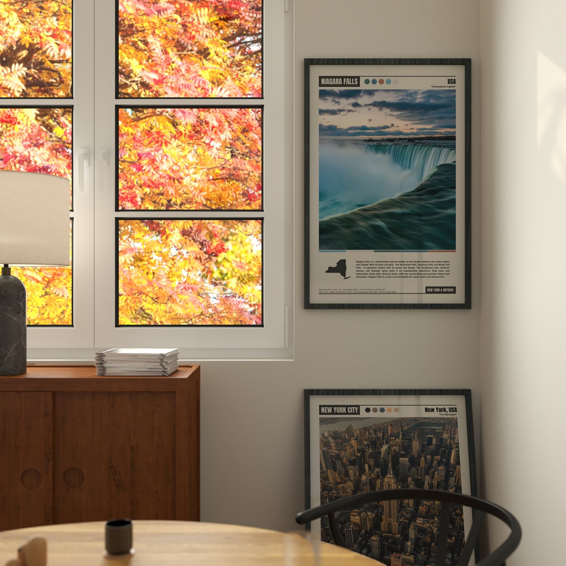 Niagara Falls Honeymoon Capital Horseshoe Falls Sunset Poster - Image 2