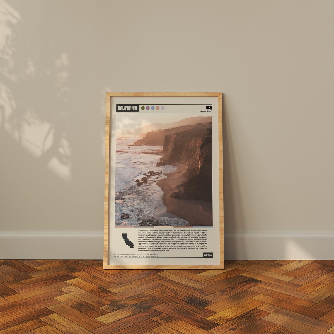 California Golden State Rugged Big Sur Coastline Sunset Poster - Image 3