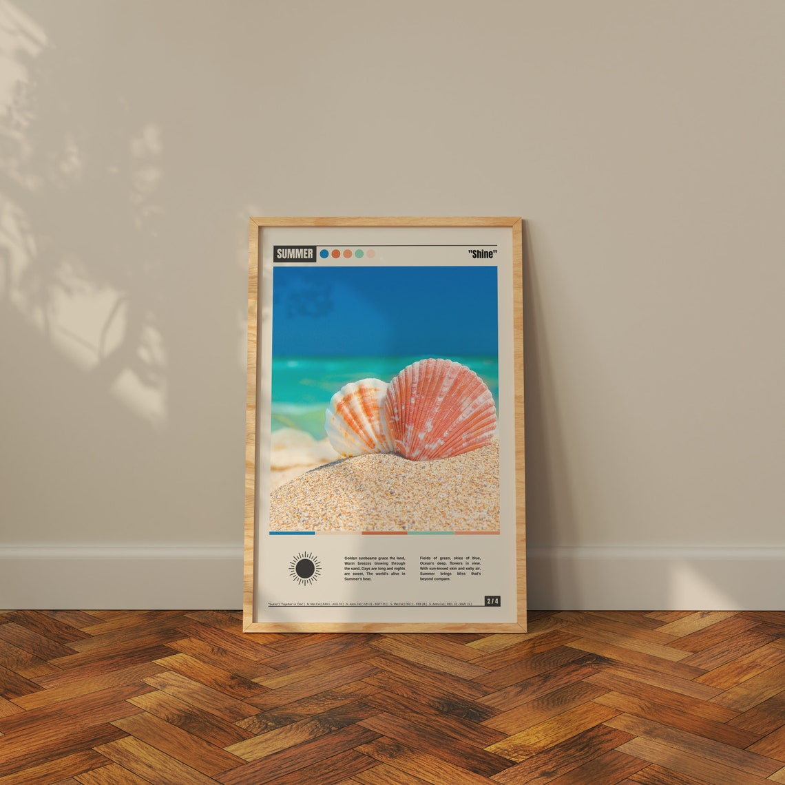 Summer Shine Season Scallop Shells on Sand Turquoise Sea Poster - Image 3