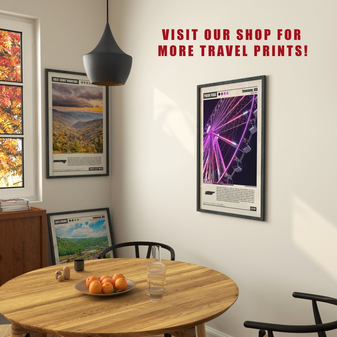 Pigeon Forge Tennessee String Town Ferris Wheel Night Poster - Image 6