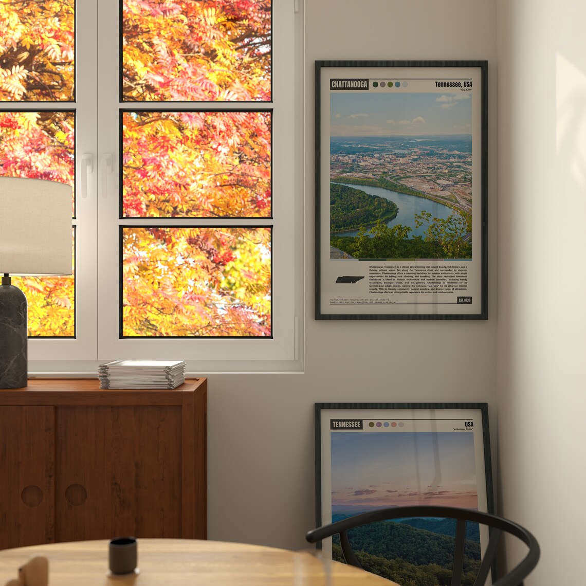Chattanooga Travel Poster, City Map Wall Art Print - Image 2