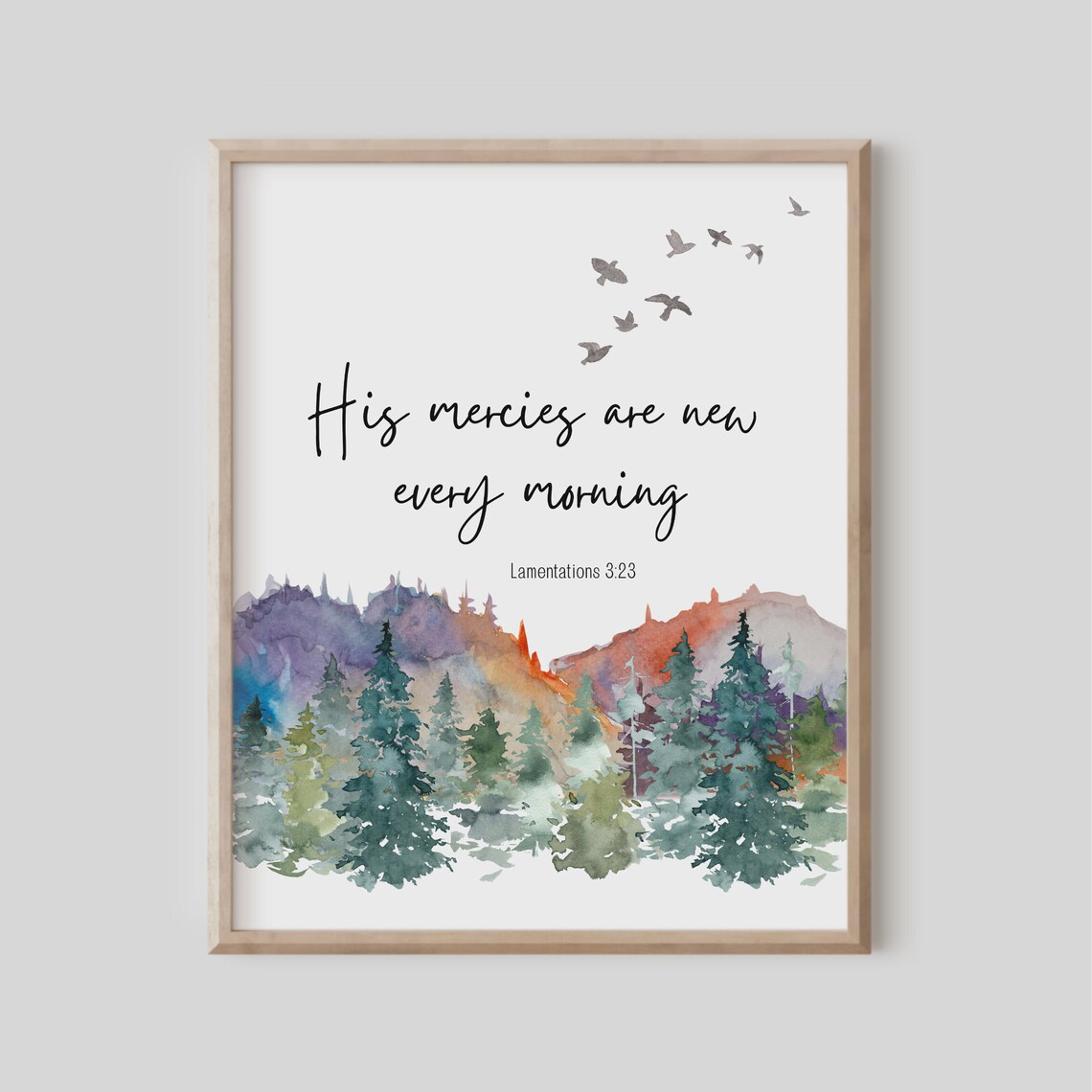 His Mercies Are New Every Morning Lamentations 3:23 Verse Poster