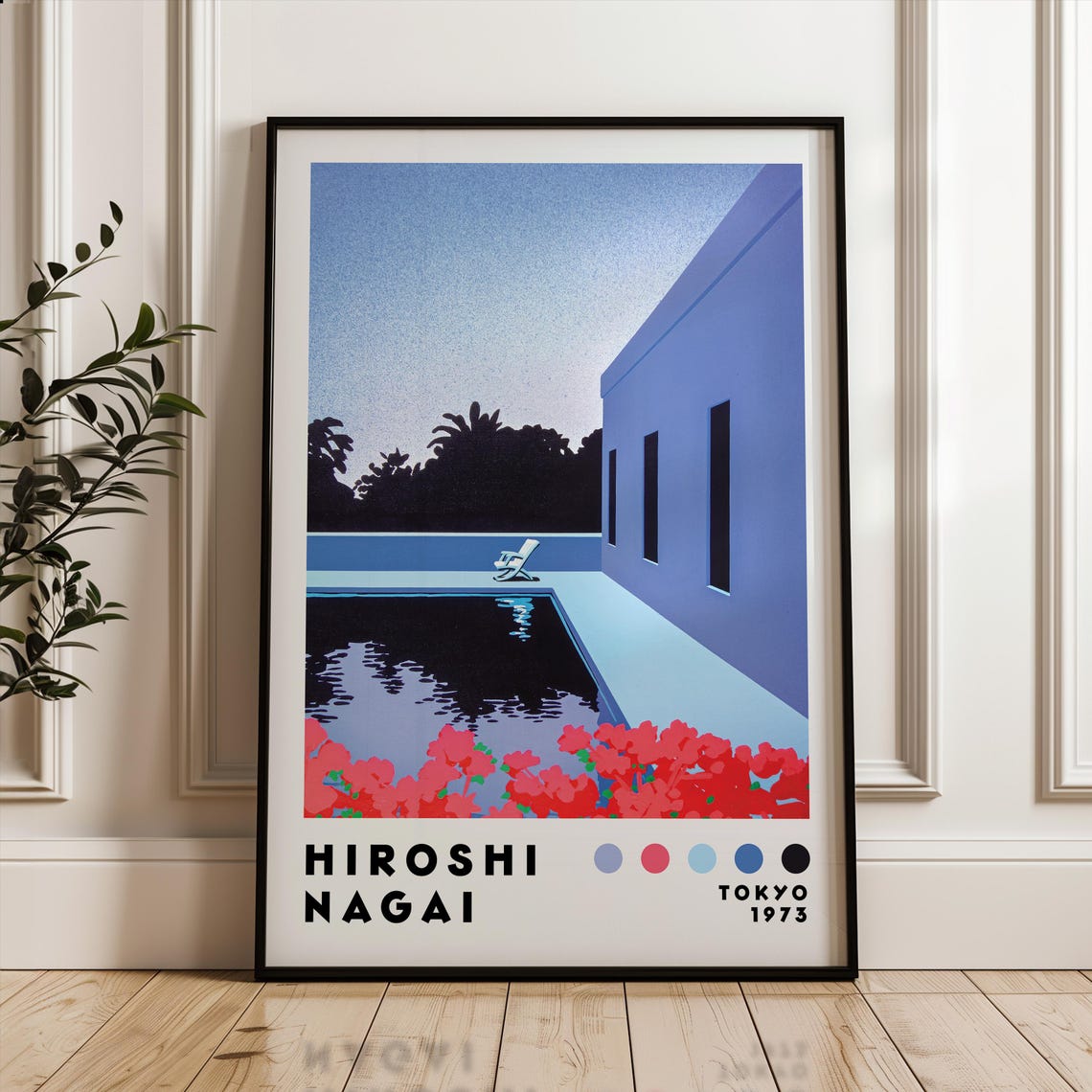 Hiroshi Nagai Tokyo Poolside Sunset City Pop Vaporwave Poster